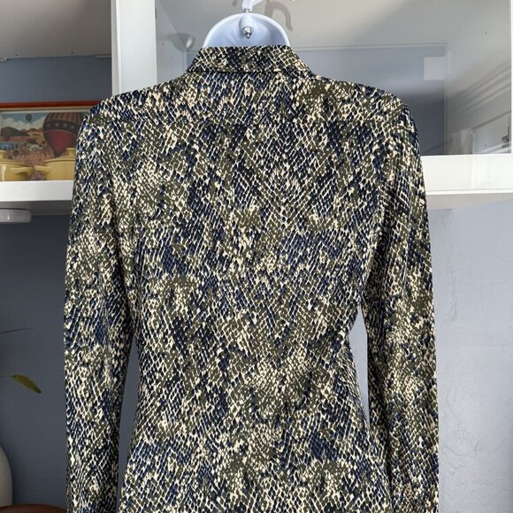 Diane Von Furtenberg 70s style Snake Print Silk Jersey Shirt Dress Size 4 - Picture 4 of 8